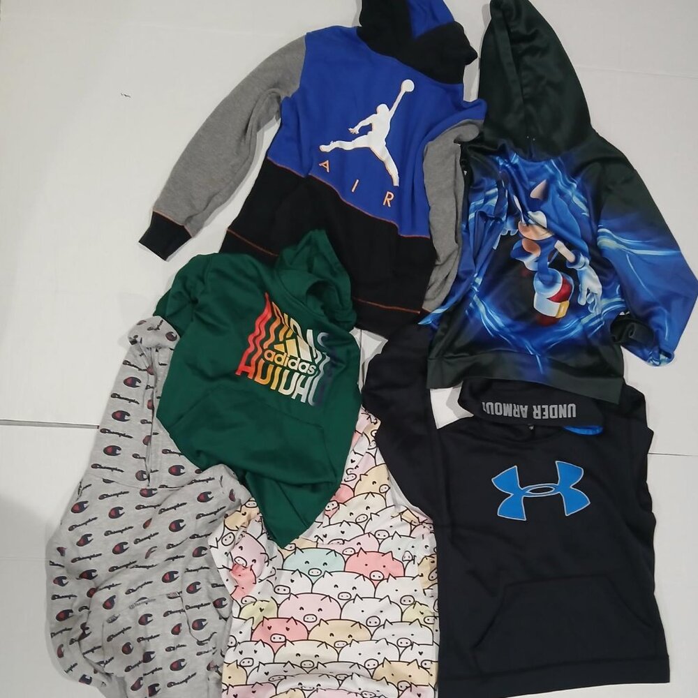 6 Kids' boys hoodie sweater multiples brands for youth boys 8 to 10 years old.